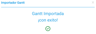 Gantt importada con exito